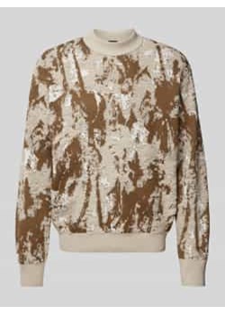 Sweter z dzianiny z prążkowanymi wykończeniami ze sklepu Peek&Cloppenburg  w kategorii Swetry męskie - zdjęcie 177857427