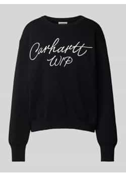 Sweter z dzianiny z wyhaftowanym logo ze sklepu Peek&Cloppenburg  w kategorii Swetry damskie - zdjęcie 177857846