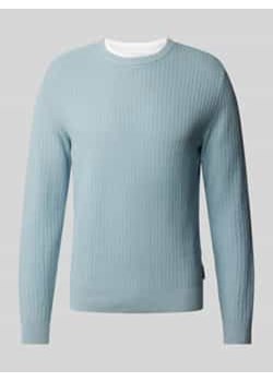 Sweter z dzianiny z efektem 2 w 1 ze sklepu Peek&Cloppenburg  w kategorii Swetry męskie - zdjęcie 177860086