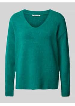 Sweter z dzianiny o kroju relaxed fit z dekoltem w serek ze sklepu Peek&Cloppenburg  w kategorii Swetry damskie - zdjęcie 177860569