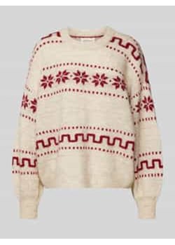 Sweter z dzianiny z prążkowanymi wykończeniami ze sklepu Peek&Cloppenburg  w kategorii Swetry damskie - zdjęcie 177860909