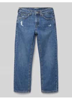 Jeansy o kroju straight fit z niskim stanem z czystej bawełny ze sklepu Peek&Cloppenburg  w kategorii Spodnie chłopięce - zdjęcie 177861175