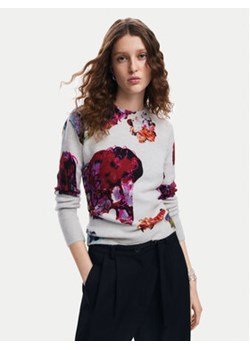 Desigual Sweter Maxflower 24WWJF53 Szary Regular Fit ze sklepu MODIVO w kategorii Swetry damskie - zdjęcie 177862867