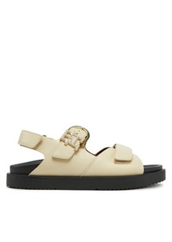 Tommy Hilfiger Sandały Leather Sporty Sandal FW0FW08799 Écru ze sklepu MODIVO w kategorii Sandały damskie - zdjęcie 177864636