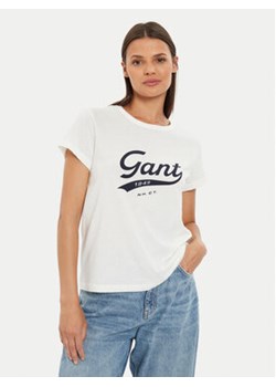 Gant T-Shirt Script Graphic 4200482 Biały Regular Fit ze sklepu MODIVO w kategorii Bluzki damskie - zdjęcie 177867419