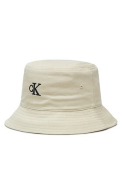 Calvin Klein Jeans Kapelusz Embroidered Monogram Bucket Hat LV04K5020G Biały ze sklepu MODIVO w kategorii Kapelusze damskie - zdjęcie 177881165