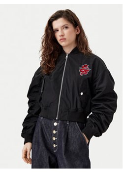 KARL LAGERFELD Kurtka bomber A1W14039 Czarny Regular Fit ze sklepu MODIVO w kategorii Kurtki damskie - zdjęcie 177885675