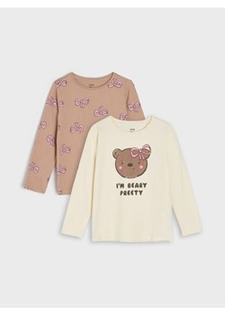 Sinsay - Koszulka z długimi rękawami 2 pack - wielobarwny ze sklepu Sinsay w kategorii Bluzki dziewczęce - zdjęcie 177888407