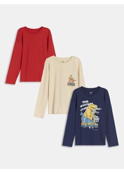 Sinsay - Koszulka z długimi rękawami 3 pack - granatowy ze sklepu Sinsay w kategorii T-shirty chłopięce - zdjęcie 177888439