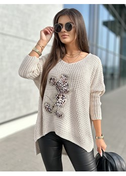 sweter lemouse beżowy one size ze sklepu UBRA w kategorii Swetry damskie - zdjęcie 177889059