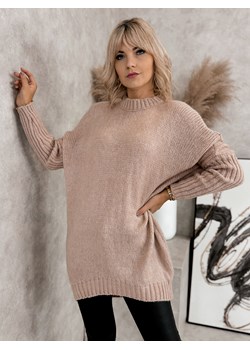 sweter kristia pudrowy róż one size ze sklepu UBRA w kategorii Swetry damskie - zdjęcie 177890549