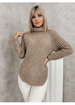 sweter elayna ciemnobeżowy one size ze sklepu UBRA w kategorii Swetry damskie - zdjęcie 177890797