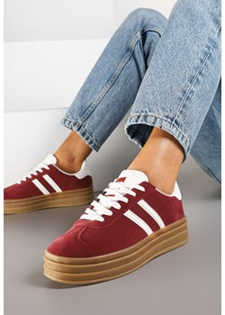 Bordowe Klasyczne Sneakersy na Niewysokiej Platformie Terilee ze sklepu renee.pl w kategorii Buty sportowe damskie - zdjęcie 177892857
