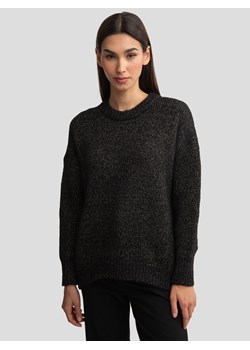 Sweter damski oversize z dodatkiem wełny czarny Mayamessa 906 ze sklepu Big Star w kategorii Swetry damskie - zdjęcie 177896448