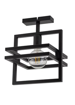 Czarna industrialna lampa sufitowa ze stali W6-F19 ze sklepu Edinos.pl w kategorii Lampy wiszące - zdjęcie 177898509