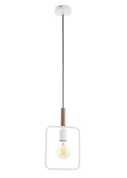 Biała pojedyncza lampa wisząca w stylu industrialnym - D222 Rapson ze sklepu Edinos.pl w kategorii Lampy wiszące - zdjęcie 177898946