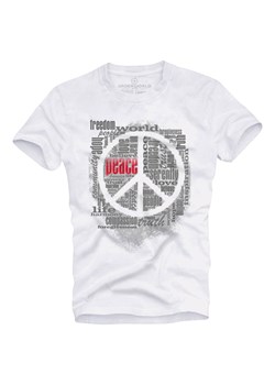 T-shirt męski UNDERWORLD Peace biały ze sklepu morillo w kategorii T-shirty męskie - zdjęcie 177911576