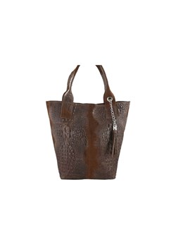 Modny worek skórzany CROCO Barberinis - Brązowy ze sklepu Barberinis w kategorii Torby Shopper bag - zdjęcie 177917388