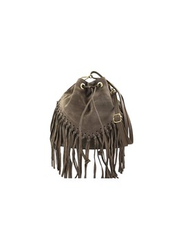 Torebka skórzana boho style - Beżowa ciemna - id: 2708 - marki Barberini's - 177925197 Torebka skórzana boho style - Beżowa ciemna ze sklepu Barberinis w kategorii Listonoszki - zdjęcie 177925197