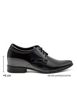 Buty męskie wizytowe skórzane P11 podwyższające +6 cm czarne ze sklepu butyolivier w kategorii Buty eleganckie męskie - zdjęcie 177928599