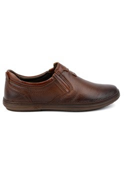 Buty męskie skórzane wsuwane 7152DT brązowe ze sklepu butyolivier w kategorii Półbuty męskie - zdjęcie 177928675