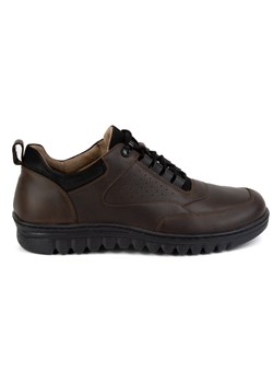 Buty męskie casual skórzane 0228W brązowe ze sklepu butyolivier w kategorii Półbuty męskie - zdjęcie 177928746