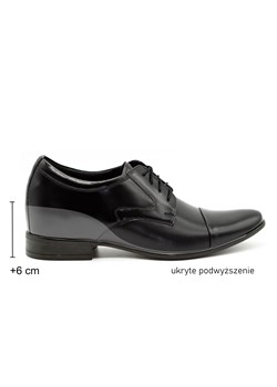 Buty męskie wizytowe skórzane  P10 podwyższające + 6 cm czarne ze sklepu butyolivier w kategorii Buty eleganckie męskie - zdjęcie 177928948