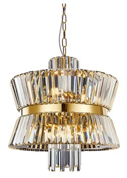 Złoty kryształowy żyrandol w stylu glamour - 5X S005 P4-S21 ze sklepu Edinos.pl w kategorii Lampy wiszące - zdjęcie 177939628
