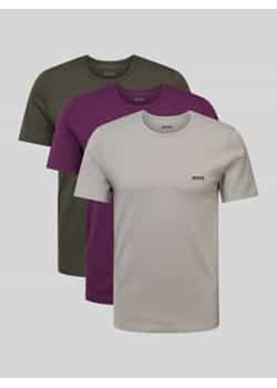 T-shirt z wyhaftowanym logo w zestawie 3 szt. ze sklepu Peek&Cloppenburg  w kategorii Podkoszulki męskie - zdjęcie 177947699