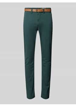 Chinosy o kroju slim fit z paskiem ze sklepu Peek&Cloppenburg  w kategorii Spodnie męskie - zdjęcie 177953109