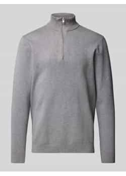 Sweter z dzianiny z prążkowaną stójką ze sklepu Peek&Cloppenburg  w kategorii Swetry męskie - zdjęcie 177955675