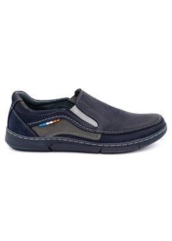 Olivier Buty męskie slip-on 283GT granatowe niebieskie ze sklepu ButyModne.pl w kategorii Mokasyny męskie - zdjęcie 177967298