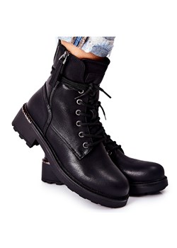 Wysokie Botki Workery Z Suwakami Czarne Maisa ze sklepu ButyModne.pl w kategorii Workery damskie - zdjęcie 177967476