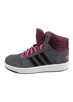 Buty adidas Hoops Mid 2.0 K GZ7796 szare ze sklepu ButyModne.pl w kategorii Buty zimowe dziecięce - zdjęcie 177969908