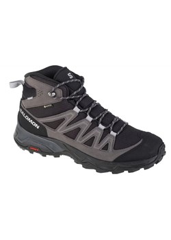 Buty Salomon X Ward Leather Mid Gtx M 471817 szare ze sklepu ButyModne.pl w kategorii Buty trekkingowe męskie - zdjęcie 177970058