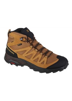 Buty Salomon X Ward Leather Mid Gtx M 471818 brązowe ze sklepu ButyModne.pl w kategorii Buty trekkingowe męskie - zdjęcie 177970186