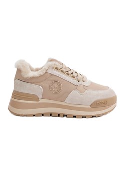 Sneakersy Damskie Ocieplane Na Platformie Big Star OO274A214 Beżowe beżowy ze sklepu ButyModne.pl w kategorii Buty sportowe damskie - zdjęcie 177974798