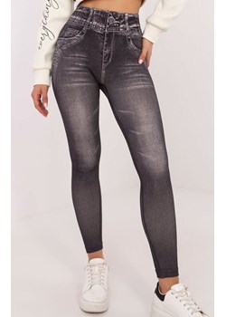 Czarne legginsy z imitacją jeansu NM-LG-NOU012.21, Kolor czarny, Rozmiar S/M, Trendy.ING ze sklepu Primodo w kategorii Jeansy damskie - zdjęcie 178011378