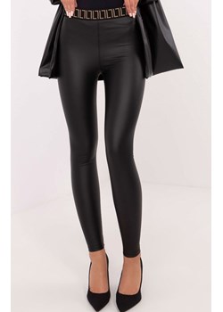 Ocieplane legginsy z ozdobnym pasem NM-LG-TR1852.70, Kolor czarny, Rozmiar L, Trendy.ING ze sklepu Primodo w kategorii Spodnie damskie - zdjęcie 178011396