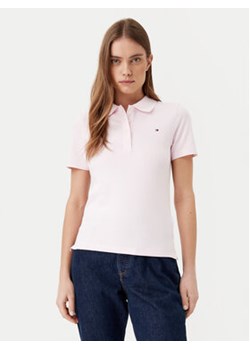 Tommy Hilfiger Polo 1985 WW0WW43225 Różowy Slim Fit ze sklepu MODIVO w kategorii Bluzki damskie - zdjęcie 178025247