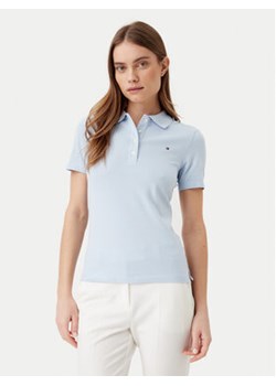 Tommy Hilfiger Polo 1985 WW0WW43225 Błękitny Slim Fit ze sklepu MODIVO w kategorii Bluzki damskie - zdjęcie 178025915