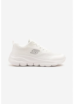 Białe Buty Sportowe Sneakersy z Geometryczną Aplikacją Tidaniel ze sklepu born2be.pl w kategorii Buty sportowe męskie - zdjęcie 178029305