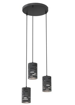 Czarna potrójna lampa wisząca nad stół - D146 G1-F12 ze sklepu Edinos.pl w kategorii Lampy wiszące - zdjęcie 178031185