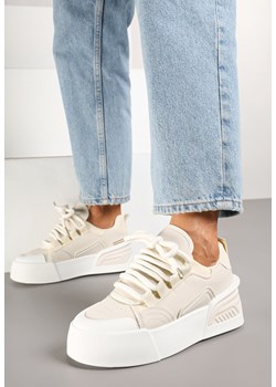 Beżowe Sneakersy w Stylu Trampek na Grubej Podeszwie Danimira ze sklepu born2be.pl w kategorii Buty sportowe damskie - zdjęcie 178033027