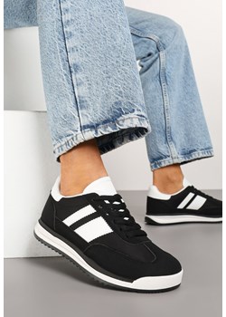 Czarne Sneakersy w Stylu Tenisówek Ozdobione Paskami Lilmi ze sklepu renee.pl w kategorii Buty sportowe damskie - zdjęcie 178033256