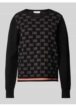 Sweter z dzianiny z detalami z logo ze sklepu Peek&Cloppenburg  w kategorii Swetry damskie - zdjęcie 178038757