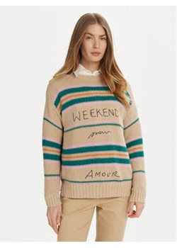 Weekend Max Mara Sweter Angus 2515361211 Beżowy Regular Fit ze sklepu MODIVO w kategorii Swetry damskie - zdjęcie 178042469