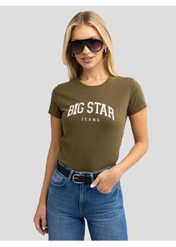 Koszulka damska bawełniana z logo BIG STAR khaki Ramila 303 ze sklepu Big Star w kategorii Bluzki damskie - zdjęcie 178045739