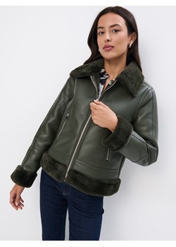 Mohito - Zielona kurtka biker - khaki ze sklepu Mohito w kategorii Kurtki damskie - zdjęcie 178046628