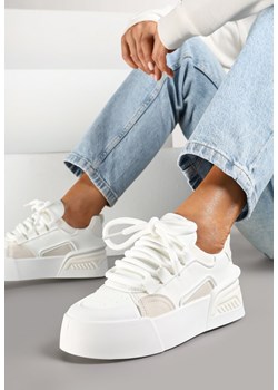 Białe Streetwearowe Sneakersy Trampki na Platformie Danenith ze sklepu renee.pl w kategorii Buty sportowe damskie - zdjęcie 178048309
